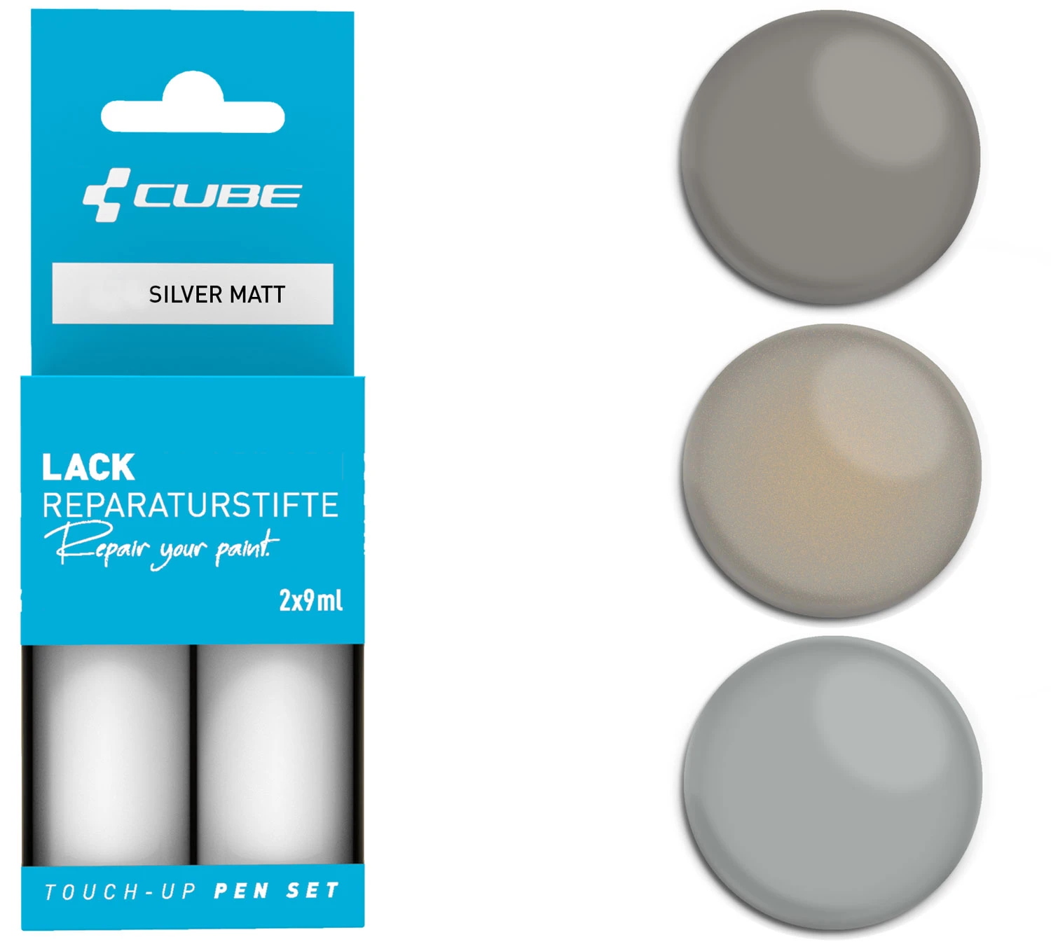 Cube Lackreparaturstift Set SILVER Matt 3 Cube Lackreparaturstift Set SILVER Matt