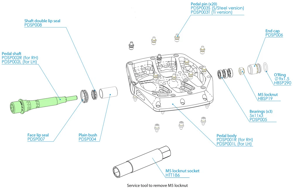HOPE Pedalachse Für F20 Plattformpedale 6 HOPE Pedalachse Für F20 Plattformpedale – Bild 4